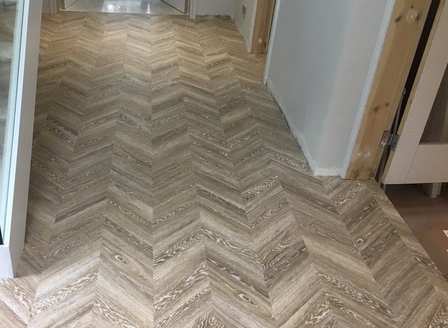 Flooring 4 You installed Amtico LVT Chevron parquet floor at a home in Bowdon Cheshire